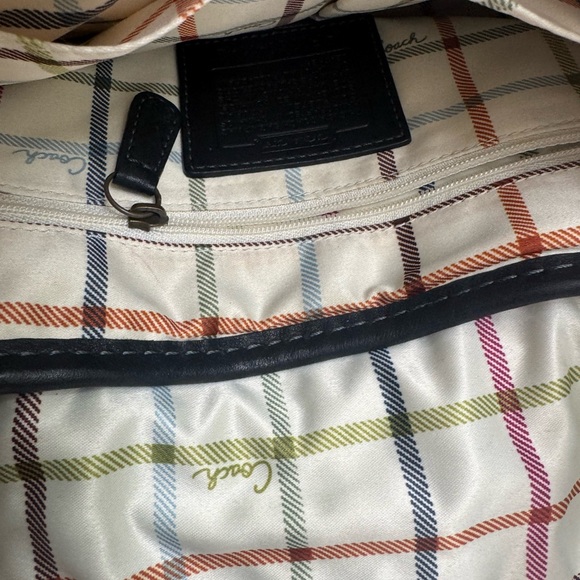 Coach Black Leather Shoulder Bag with Gold Accents - Picture 9 of 15